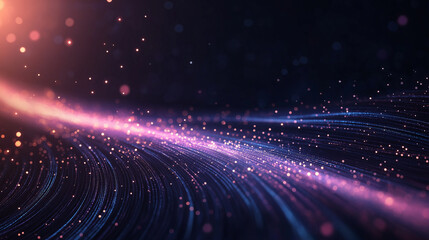 Wall Mural - A long, curving line of purple and blue sparkles