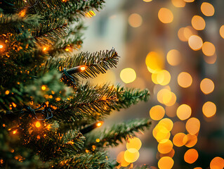 Closed up Christmas tree background