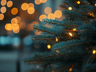 Closed up Christmas tree background