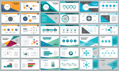 Set business presentation design template backgrounds and page layout design for brochure, book, magazine, annual report and company profile, with info graphic elements graph design 