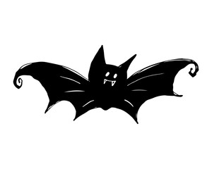 Bat cute character, vector illustration on a white background