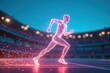 © PixelQraze - Futuristic Neon Runner on Stadium Track