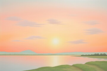 Canvas Print - Painting of sunset landscape outdoors horizon.