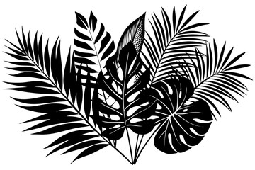 Wall Mural - Seamless exotic pattern with palm leaves 