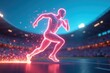 © PixelQraze - Futuristic Neon Runner on Stadium Track