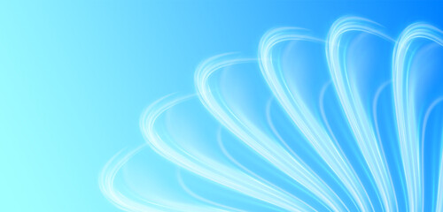 Wall Mural - soft blue curved lines of fresh smell. waves showing a stream of clean fresh air.