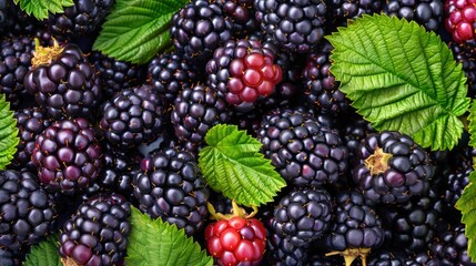 fresh blackberries banner. blackberry background