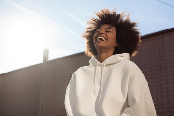 Sticker - Laughing sweater adult white.