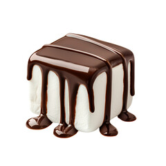 Wall Mural - Decadent chocolate drizzled over a creamy marshmallow square