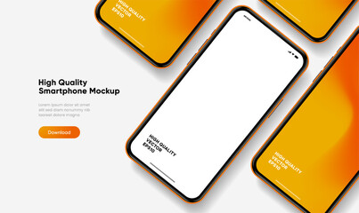 Wall Mural - realistic smartphone mockup. mobile phone vector with isolated on white background. device front vie