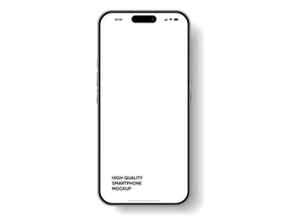 Leinwandbilder - Realistic smartphone mockup. Mobile phone vector with isolated on white background. Device front view. 3D mobile phone with shadow. Realistic, high quality smart phone mockup for ui ux presentation.