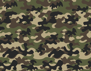 Wall Mural - modern camouflage pattern, vector military background, seamless print illustration
