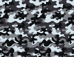 Canvas Print - 
vector gray camouflage pattern, seamless modern texture military background, gray white design