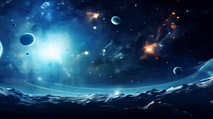 Wall Mural - Abstract space background with planets and solar system.