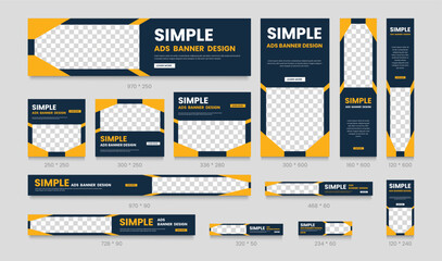 Wall Mural - google promotion kit banner template design for web page, ads, background, backdrop, flyer, card. bu