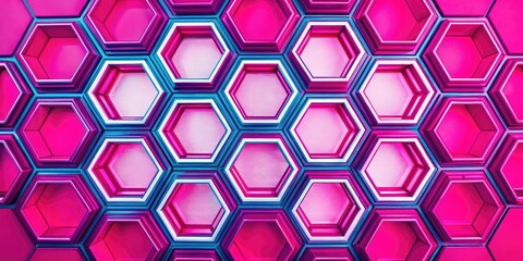 Wall Mural - Vibrant abstract hexagonal pattern in blue shades showcasing modern geometric design. Generative AI