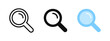 © Chelpanoff - Search icon. Magnifying glass vector illustration. Explore and discover symbol. Zoom and enlarge sign. Magnifier pictogram. Research tool concept.