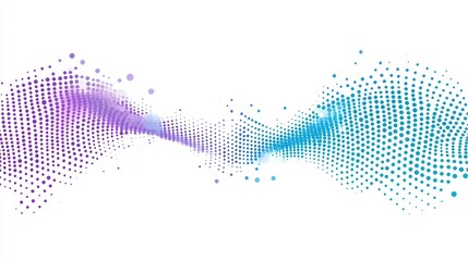 Wall Mural - Abstract Wave Pattern with Purple and Blue Dots