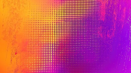 Poster - A dynamic background features a smooth gradient transitioning between warm shades of orange and purple, overlaid with a dotted texture that enhances visual interest and depth