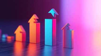Poster - Colorful Graphs with Arrows Indicating Growth Trend