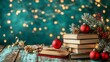 © Avve Diana  - A festive nursery bookshelf with Christmas books and decorations