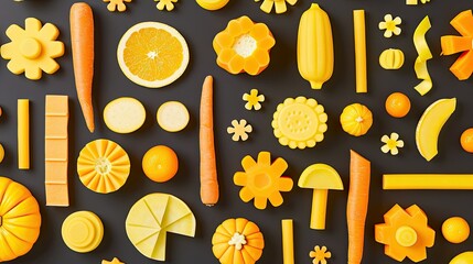 Poster - an assortment of yellow and orange vegetables