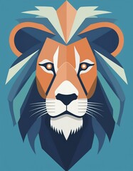 Geometric lion illustration