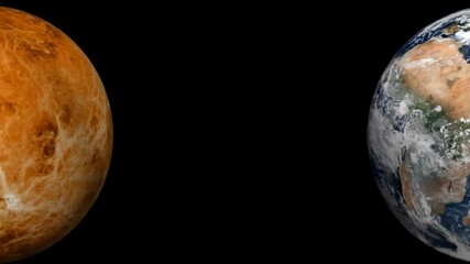 Wall Mural - earth and venus side by side