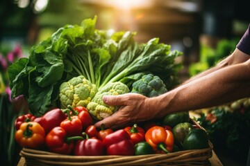 Canvas Print - Vegetable produce market person.