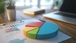 © Plaifah - Modern Workspace with Colorful Pie Chart and Laptop