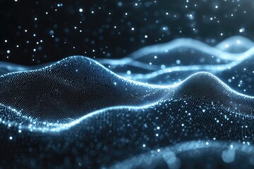 Wall Mural - abstract network of connections forming a digital landscape