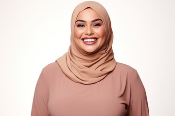 Sticker - Chubby Muslim woman smiling portrait adult smile.