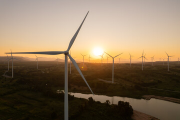 Aerial view of wind turbine