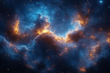 Wall Mural - elegant golden stars arranged in a dynamic spiral formation against a deep space background stardust
