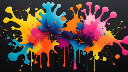 whimsical illustrations created vibrant splatters color resemble artist inkblot experiments