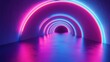 © N0X - Organic tunnel with flowing shapes resembling liquid, gradient transitions from deep blue to pink, surreal environment Abstract tunnel, Organic fluid