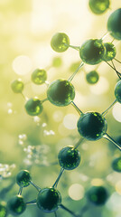 Wall Mural - Green molecular structure showcasing modern science and technological innovation