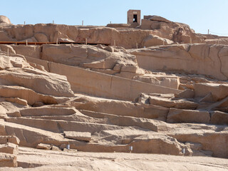 Panoramic view of the ancient Aswan quarry in Egypt