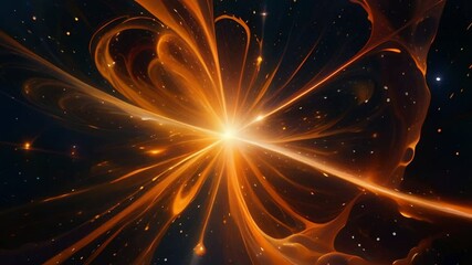 Wall Mural - Futuristic cosmic animation with planet, deep space, galaxy. Bright cosmic animation with illustrations transformations and metamorphose. AI generated cinematic video