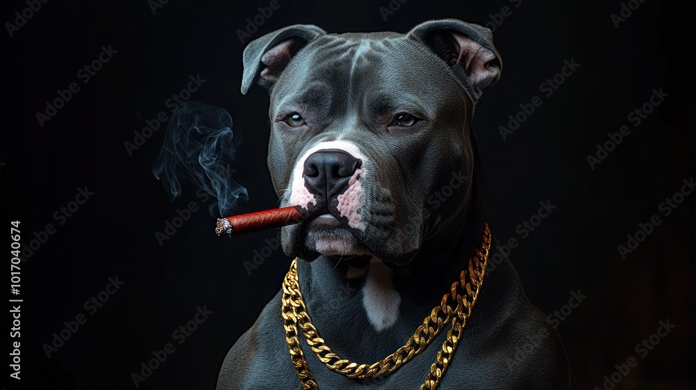 pitbull smoking cigarette Cigar Art Prints for Sale Pitbull Dog Smoking Blunt Character