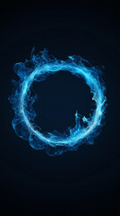 Poster - Abstract blue glowing circle on dark background