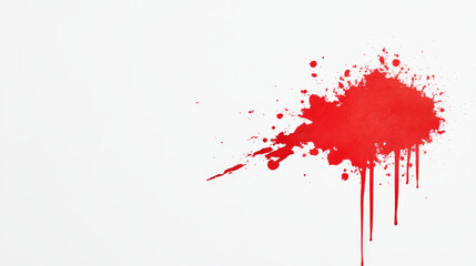 Wall Mural - A vibrant red paint splatter on a white background, creating a dynamic and artistic effect.