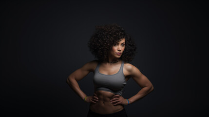 a fit woman who exudes health and high performance in gym exercises