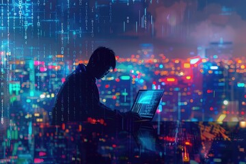 Business and technology merge in digital software development and IoT.