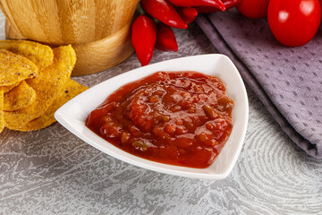 Wall Mural - Spicy mexican sauce Salsa dip