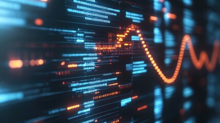 Sticker - Abstract Digital Data Visualization with a Sine Wave Pattern