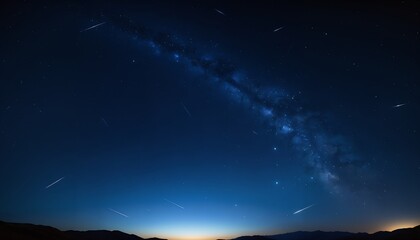 night sky with milky way over mountains