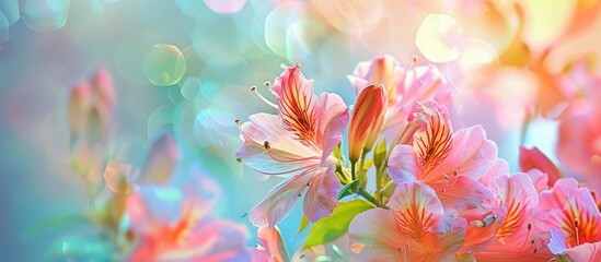 Floral Background with Vibrant Blooming Flowers