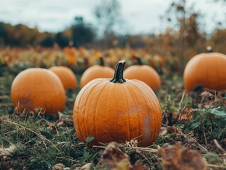 Sticker - Pumpkins harvested on a farm for a festive celebration