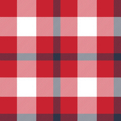 Wall Mural - Plaid seamless pattern in red. Check fabric texture. Vector textile print.